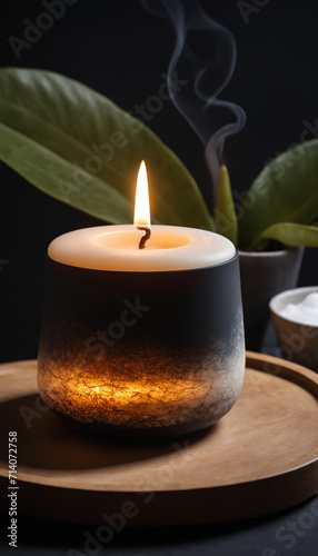 Candlelit Spa Serenity with Stones and Flowers