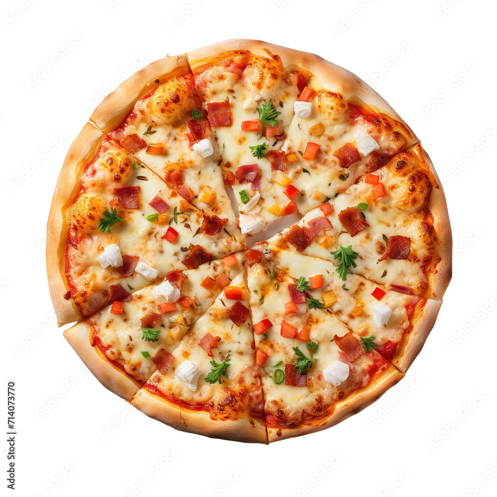 Pizza Isolated on transparent background. Generative AI