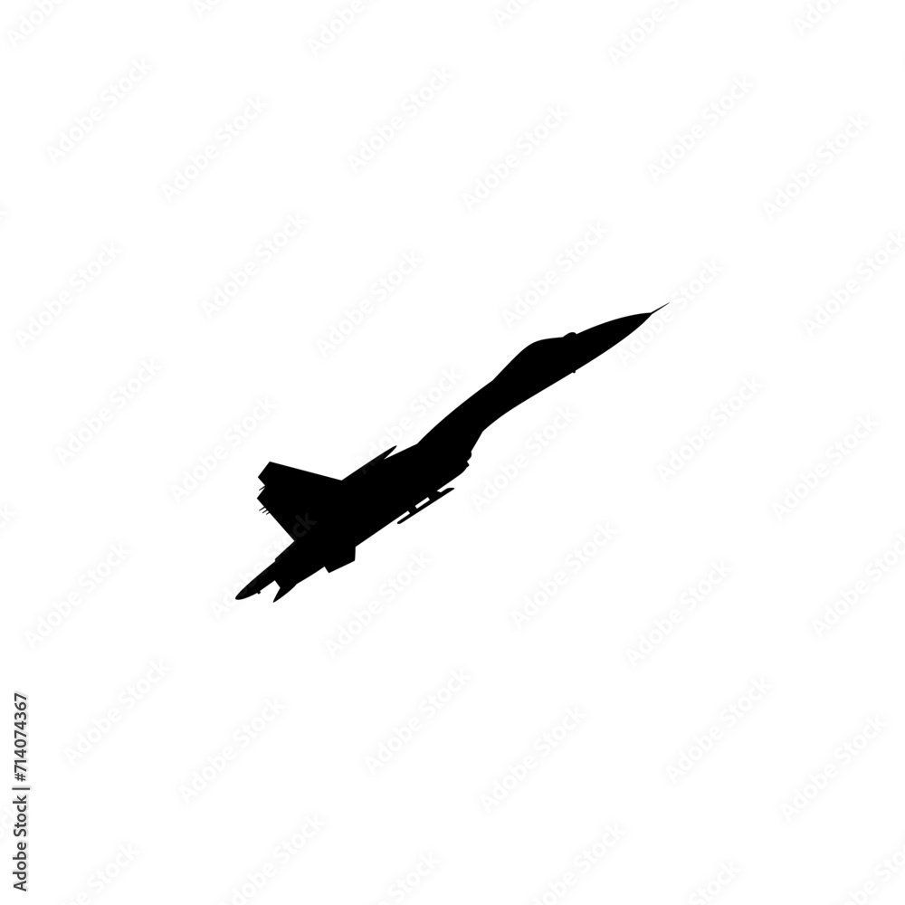 Silhouette of the Jet Fighter, Fighter aircraft are military aircraft designed primarily for air-to-air combat. Vector Illustration Silhouette of the Jet Fighter, Fighter aircraft are military aircraft designed primarily for air-to-air combat. Vector Illustration
