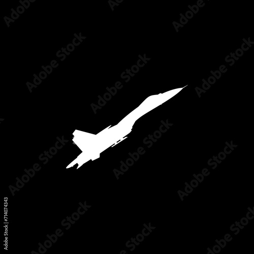 Silhouette of the Jet Fighter, Fighter aircraft are military aircraft designed primarily for air-to-air combat. Vector Illustration