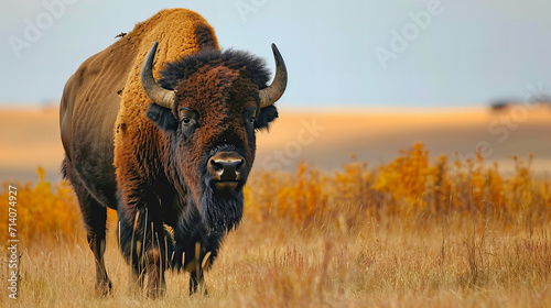 majestic american buffalo on prairie