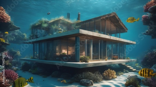 Home in Ocean Background Very cool
