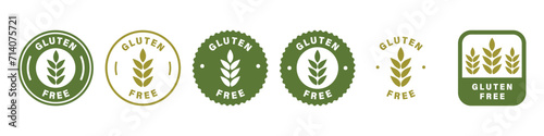 Gluten Free - labels for product packaging. Collection of vector stickers for dietary food.
