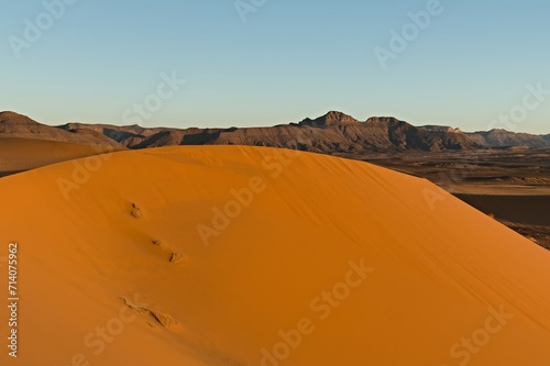 Sand Dunes Noires in Tadrart Rouge  Tassili n Ajjer National Park. Sahara  Algeria  Africa.