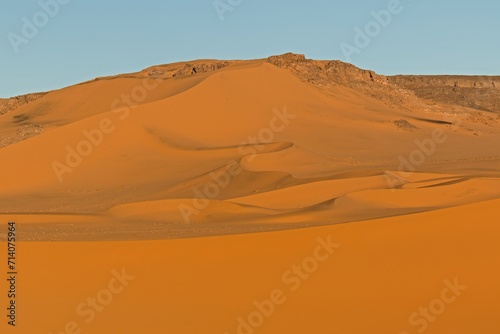 Sand Dunes Noires in Tadrart Rouge  Tassili n Ajjer National Park. Sahara  Algeria  Africa.