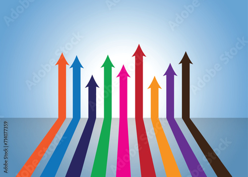 Colorful arrows up infographic vector illustration.