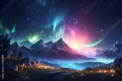 the beauty of the aurora at night