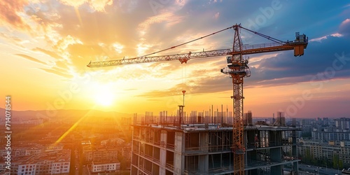 large construction crane construction site Generative AI