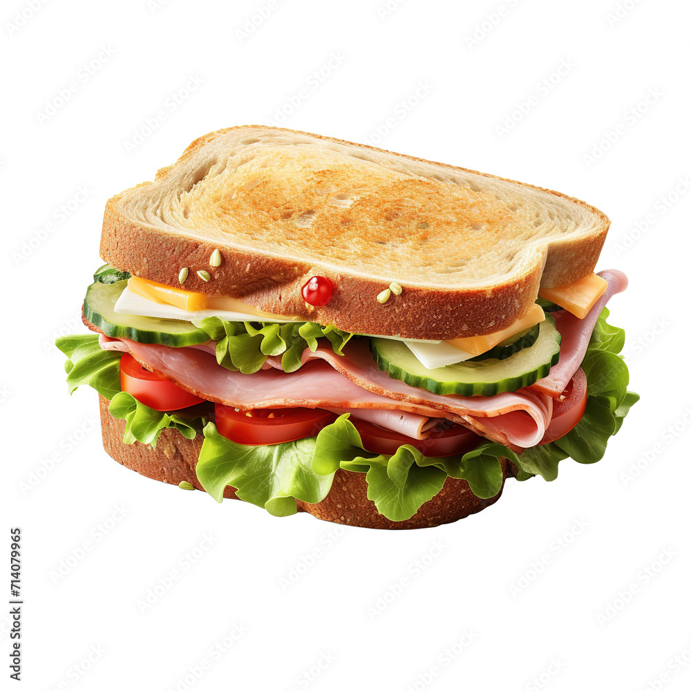 Sandwich Isolated on transparent background. Generative AI Sandwich Isolated on transparent background. Generative AI