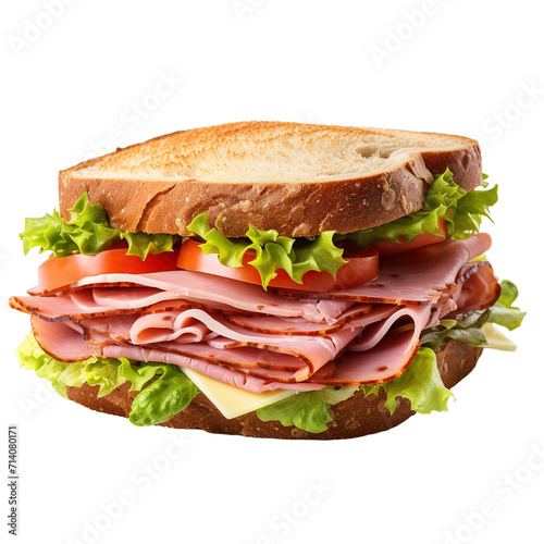 Sandwich Isolated on transparent background. Generative AI