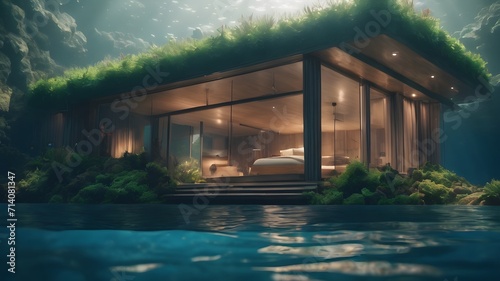 Home in Ocean Background Very cool