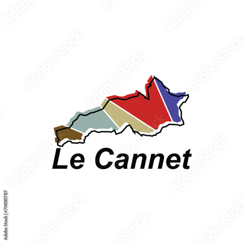 Fotografie, Obraz Vector Map of the Le Cannet