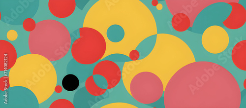 vintage circles background mid century bubbles seamless pattern tile banner