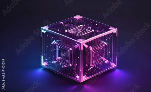 Abstract digital data cube in technology