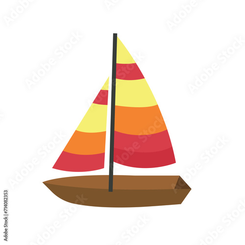 sailboat emoji vector illustration flat design boat