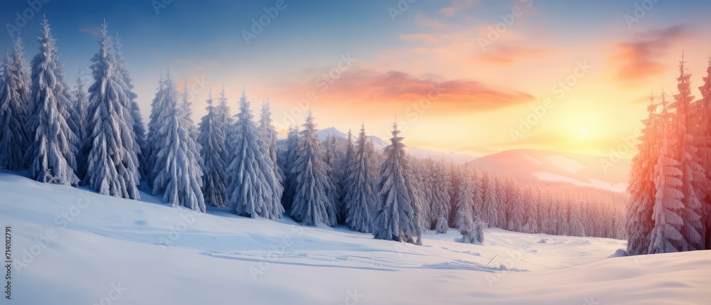 custom made wallpaper toronto digitalPainting of a Snowy Landscape With Trees