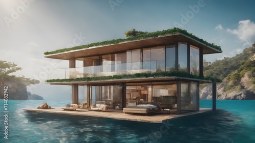 Home in Ocean Background Very cool