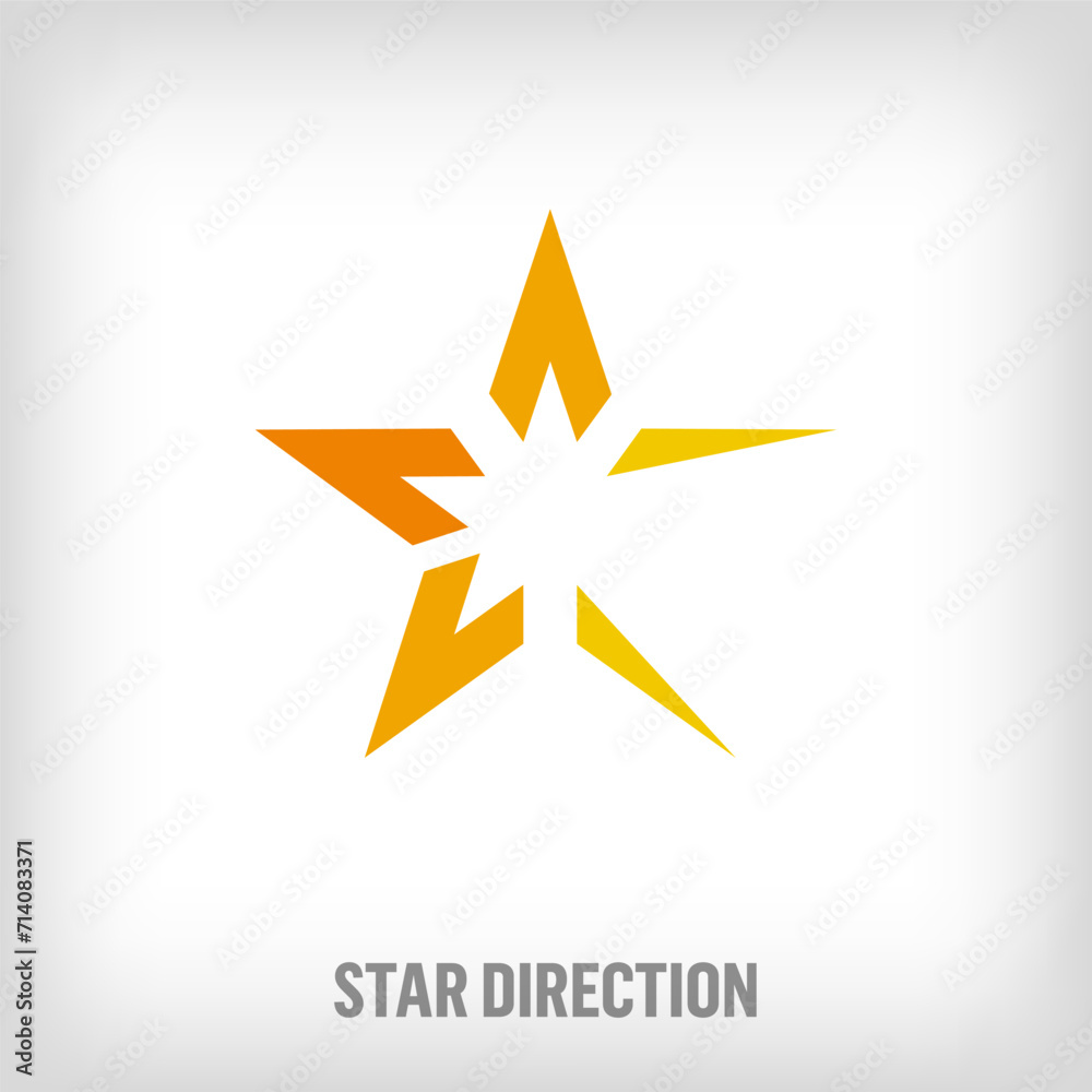 Star direction logo design. Uniquely designed color transitions. Custom Travel, education and success logo template. vector Star direction logo design. Uniquely designed color transitions. Custom Travel, education and success logo template. vector