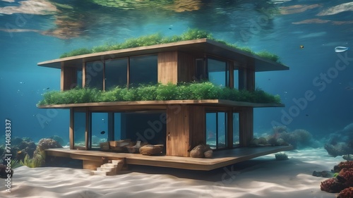 Home in Ocean Background Very cool