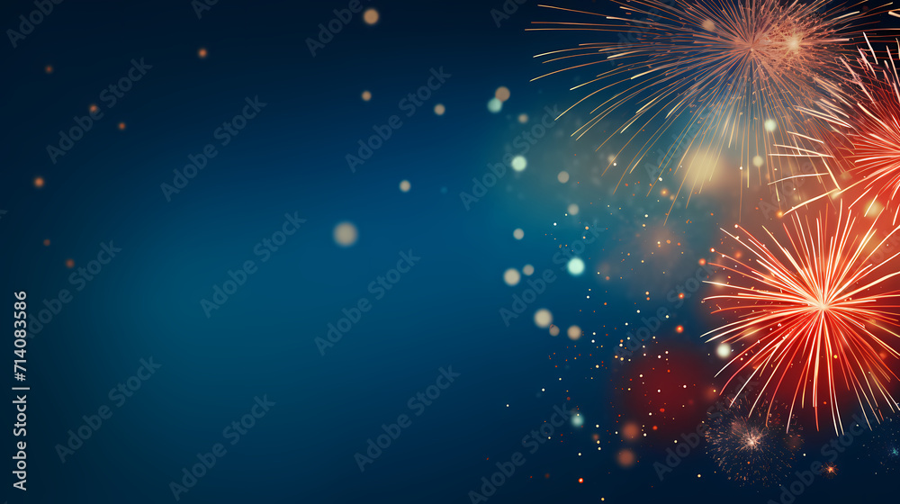 Fototapeta premium Fireworks background for celebration, holiday celebration concept