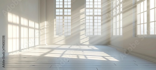 flat white background room image with floor and window