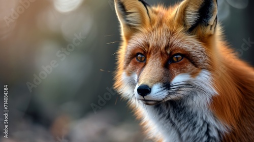 Close-up of a Fox With Blurry Background © BrandwayArt