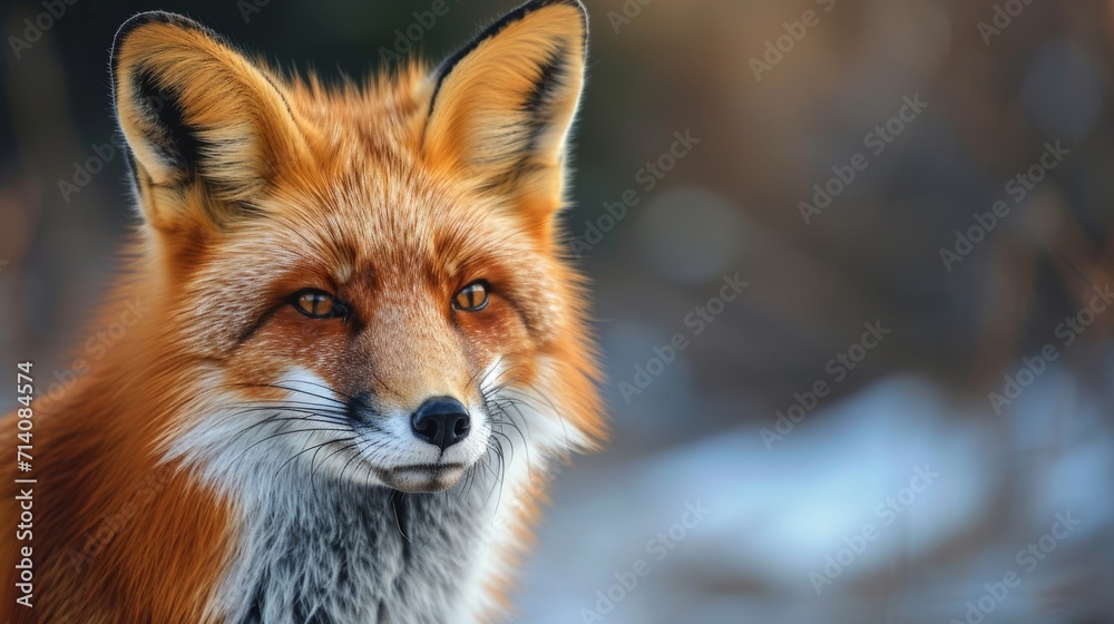 Close-Up of Red Fox Looking at Camera Close-Up of Red Fox Looking at Camera