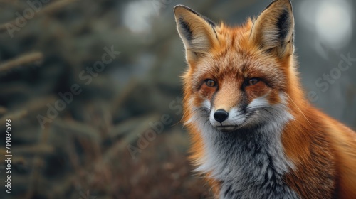Close-Up of a Red Fox in a Forest © BrandwayArt