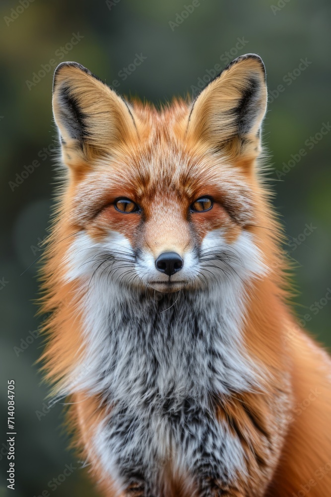 Close-up of Red Fox Looking at Camera