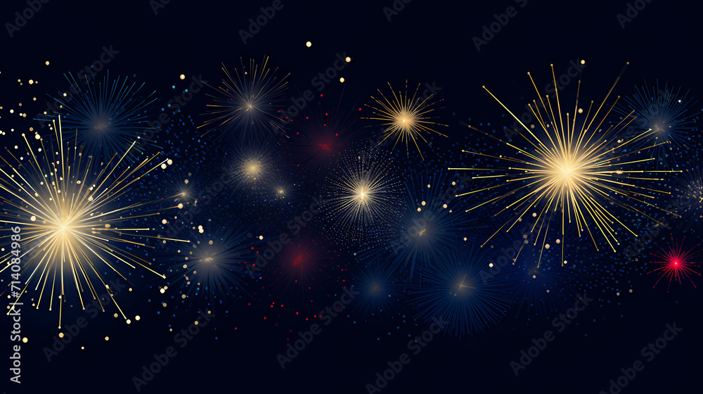 Fototapeta premium Beautiful fireworks background at night for holiday decoration