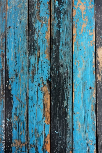 Peeling Blue and Black Wooden Wall Texture © BrandwayArt