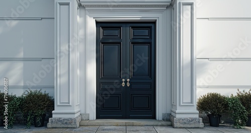 white front doors and black door surrounds