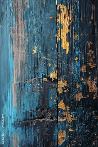 Close-up of a Peeling Paint Wooden Door