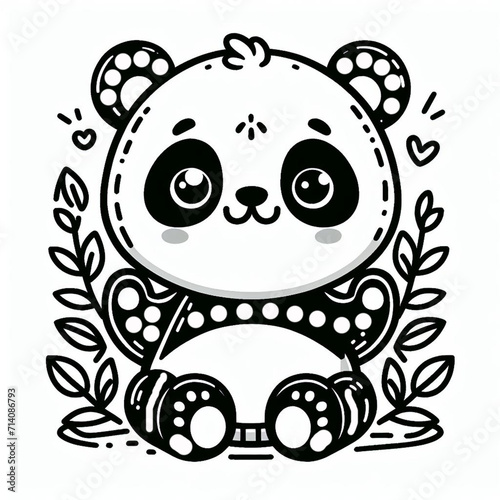 panda bear coloring page for kids