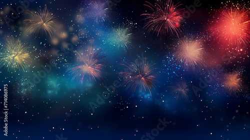 Wallpaper Mural Beautiful creative holiday background with fireworks and sparkles Torontodigital.ca