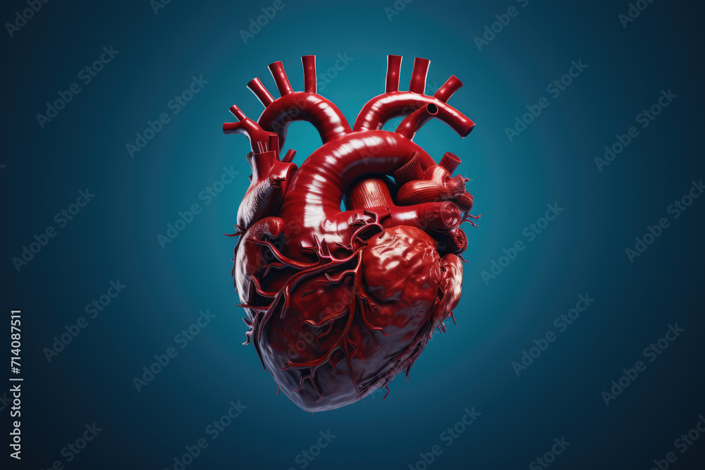 3D Cardiovascular Red Heart, Generative AI