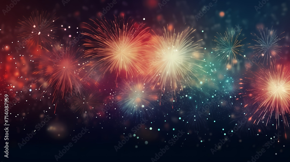 Beautiful creative holiday background with fireworks and sparkles Beautiful creative holiday background with fireworks and sparkles
