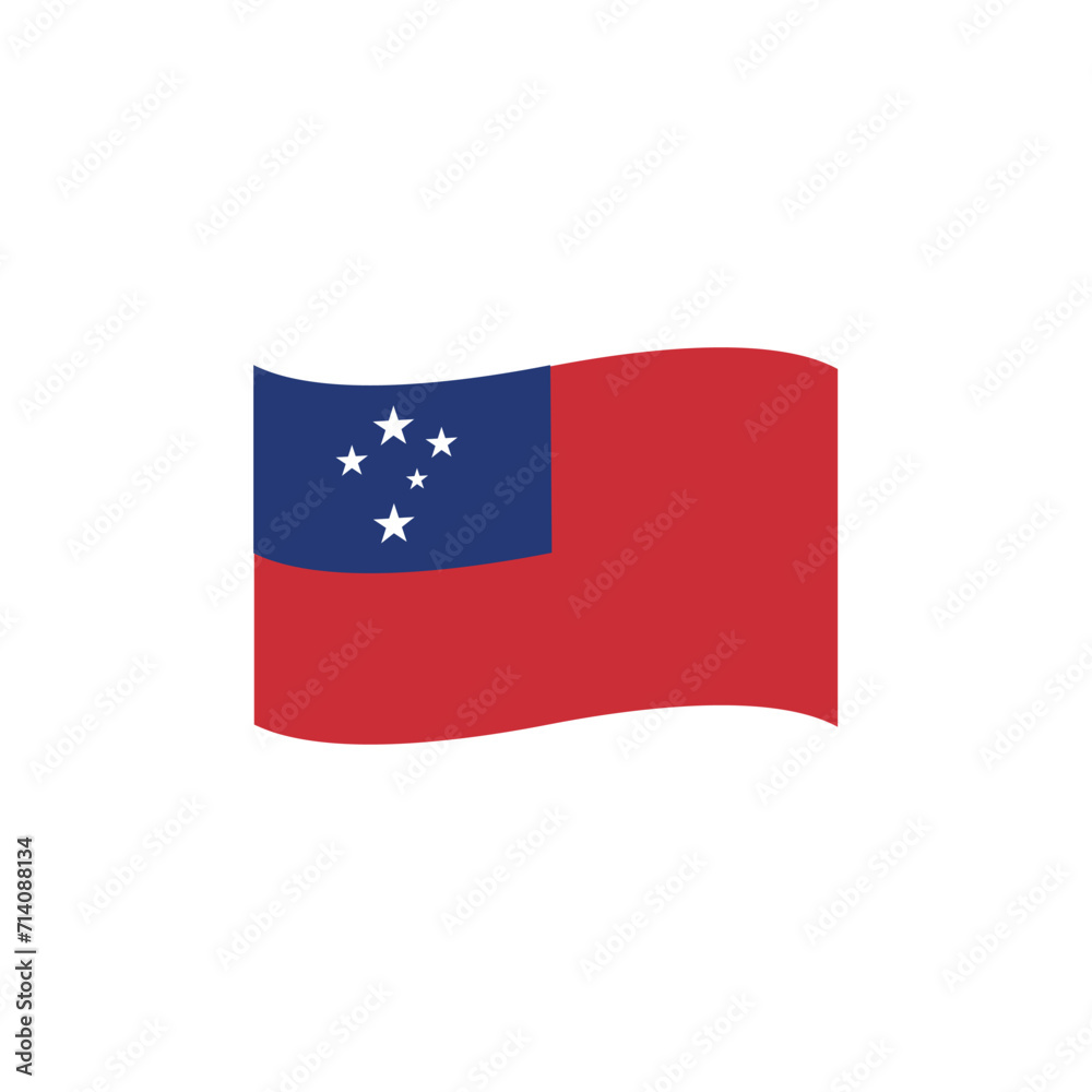 National flag of Samoa vector banner wave symbol