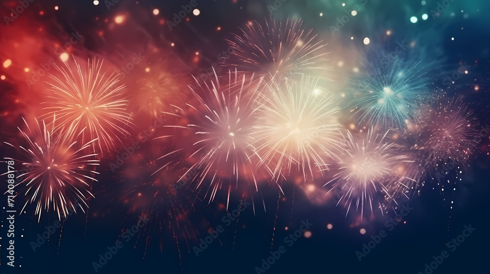 Beautiful creative holiday background with fireworks and sparkles Beautiful creative holiday background with fireworks and sparkles