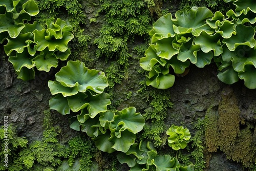 moss and algae growing on wall