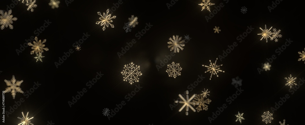 Snowflakes - Winter christmas sky with falling snow Snowflakes - Winter christmas sky with falling snow