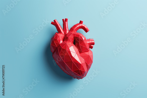 Obraz na płótnie 3D Cardiovascular Red Heart, Generative AI w salonie