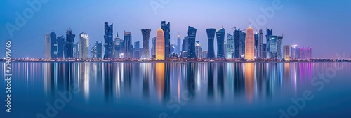Doha Skyline: Modern Luxury in the Heart of Qatar's Business District © AIGen