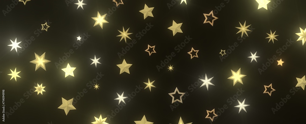 Festive Celestial Cascade: Mesmerizing 3D Illustration of Descending Christmas Stars Festive Celestial Cascade: Mesmerizing 3D Illustration of Descending Christmas Stars