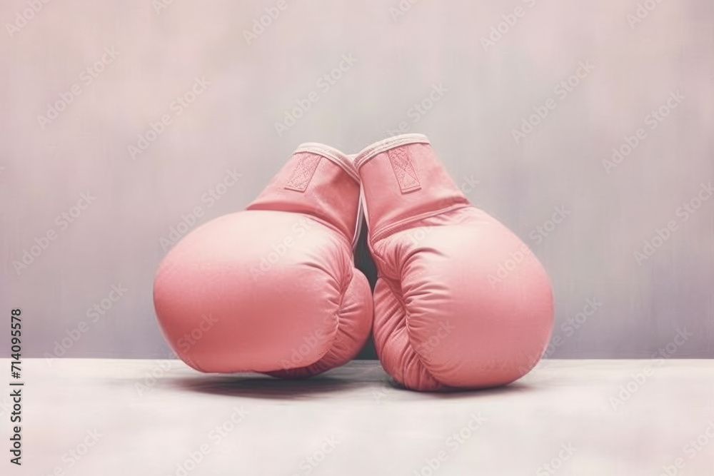 Breast cancer representative pink boxing glove