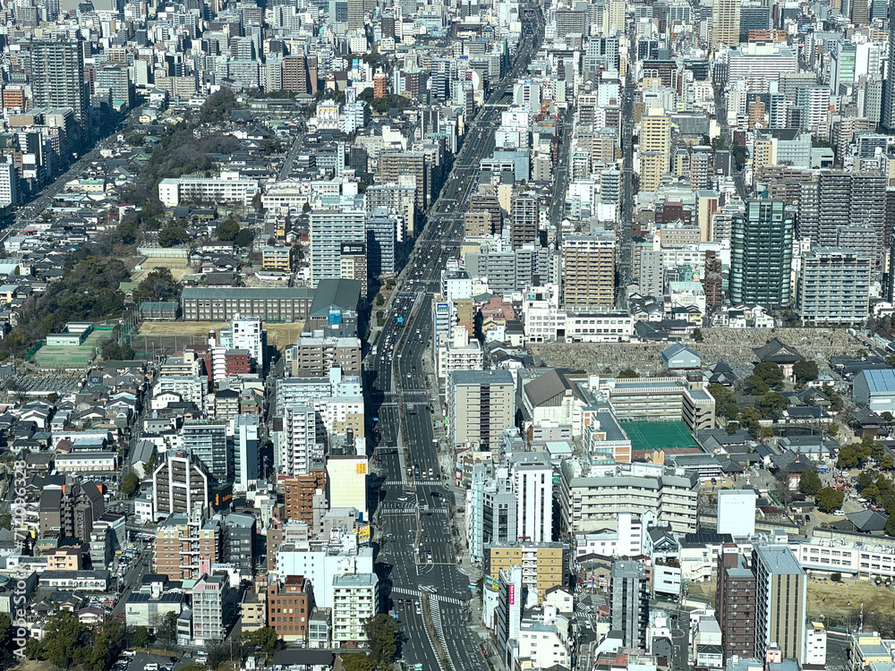 Fototapeta premium 大阪市内を南北に走る谷町筋