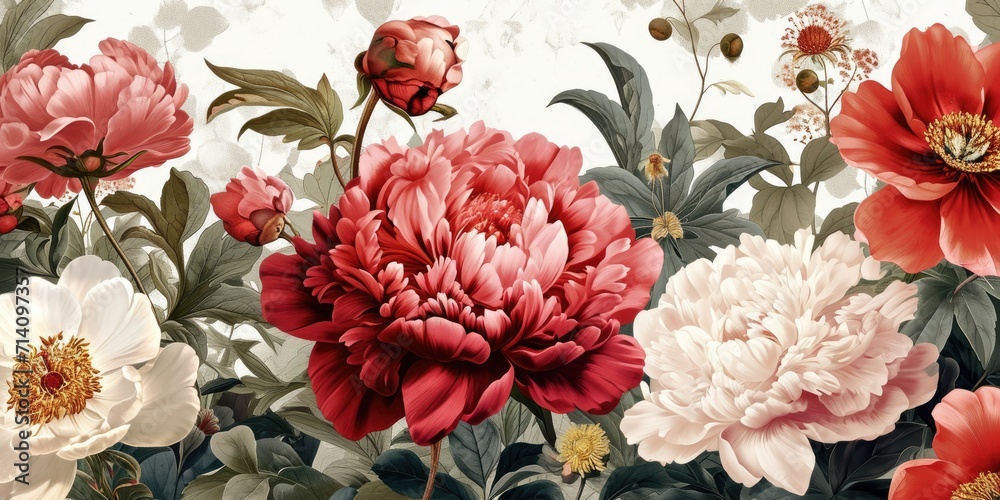 Background with beautiful pink peonies. Banner, wallpaper