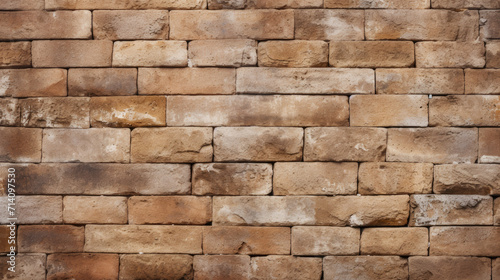 Brick wall background  blonde grunge texture or pattern for design  backdrop. Generative ai