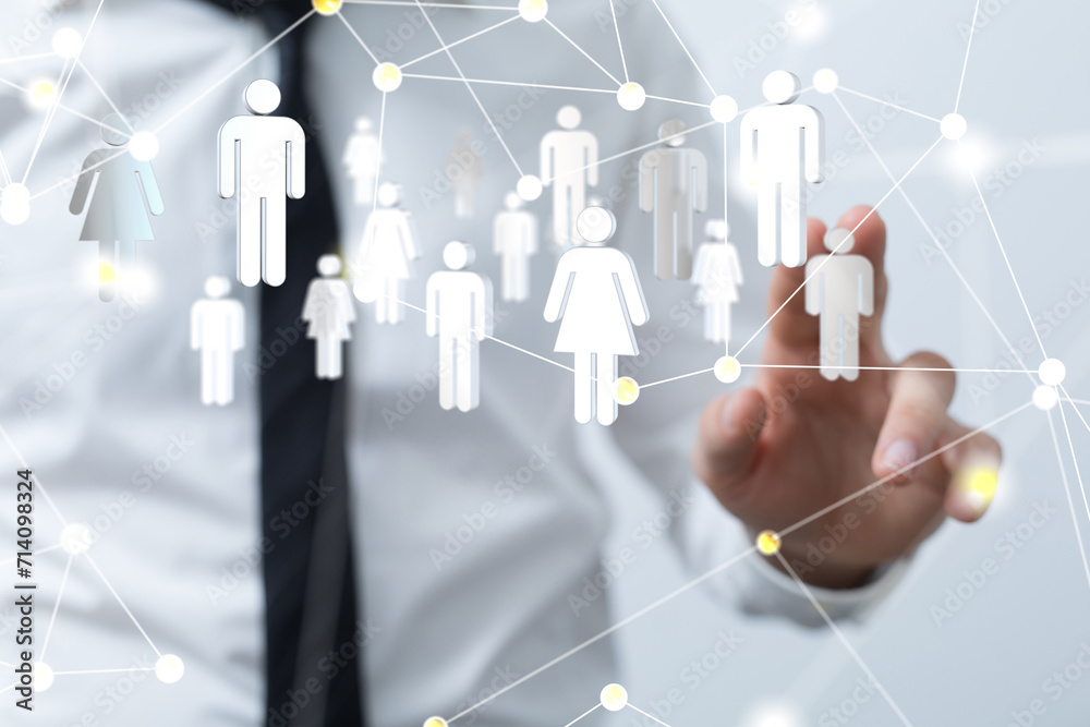 touching global network and data customer connection