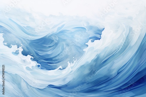 Watercolor illustration of sea wave